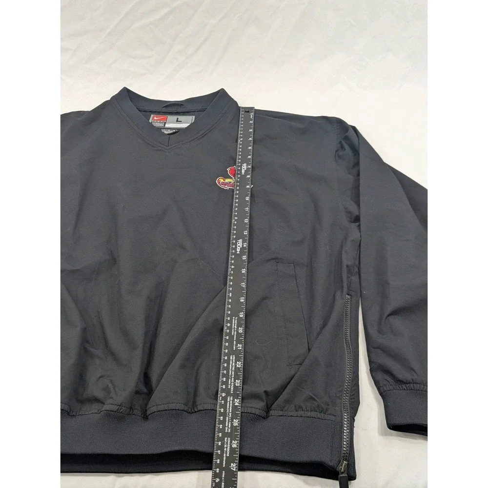 TEAM NIKE St Louis Cardinals Windbreaker Jacket Large Black Vintage MLB Pullover